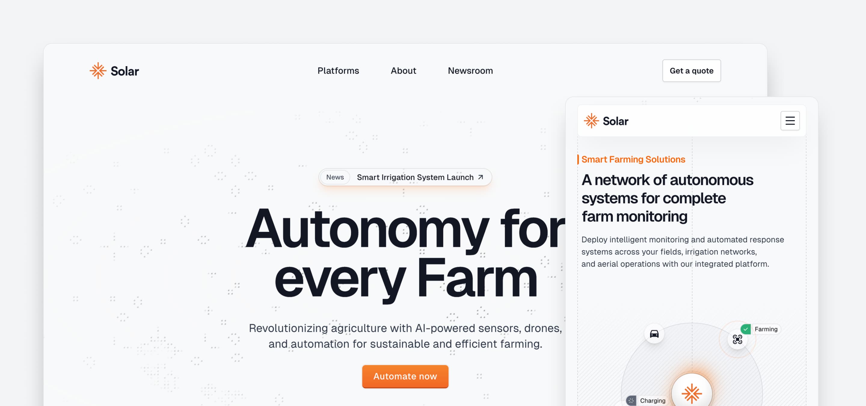 Screenshot of the 'Solar' template.