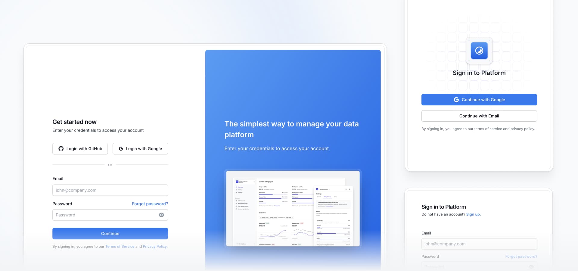 Screenshot of login blocks.