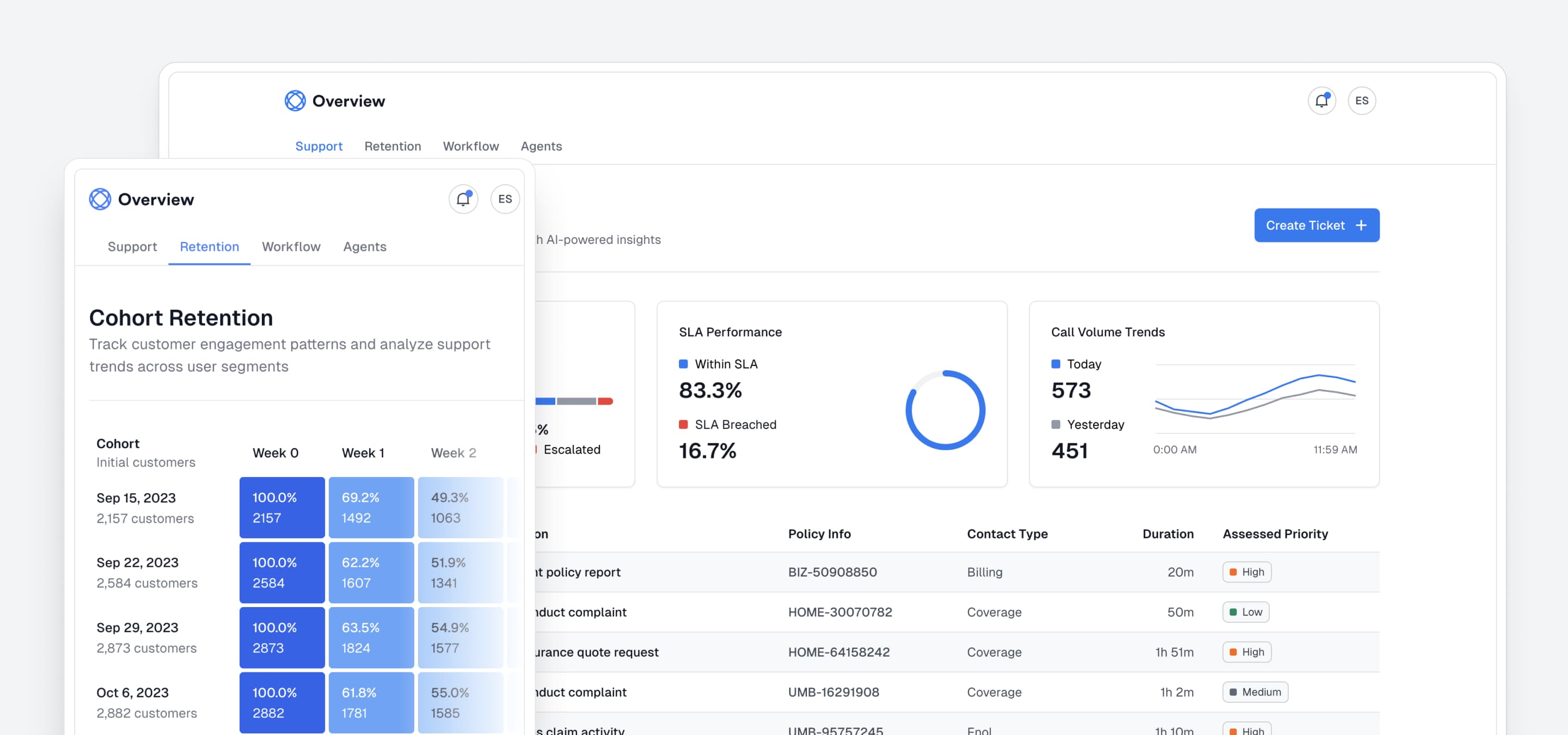 Screenshot of the 'Overview' template.